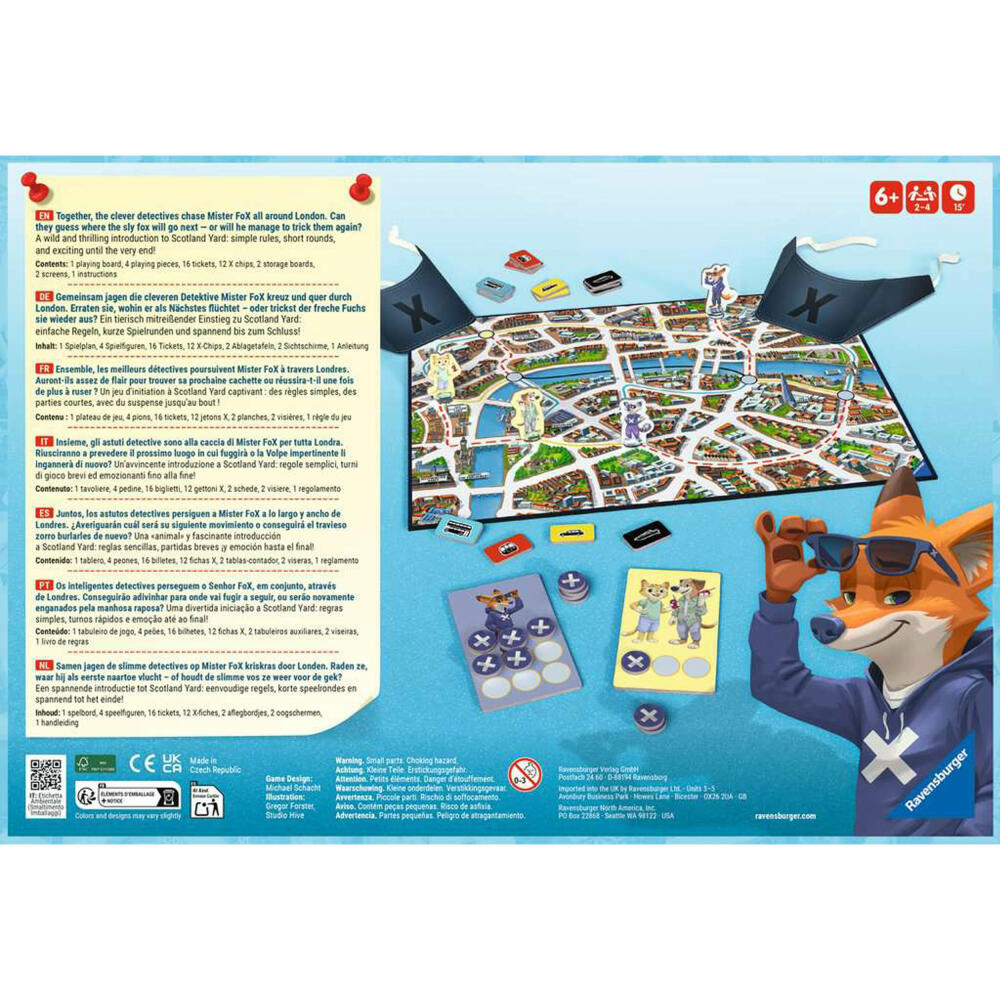 Ravensburger Scotland Yard Junior, Brettspiel, Denkspiel, Kinderspiel, ab 6 Jahren, 22450