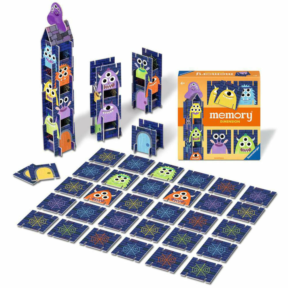 Ravensburger memory Dimension, Merkspiel, Memospiel, Kinderspiel, ab 4 Jahren, 22467