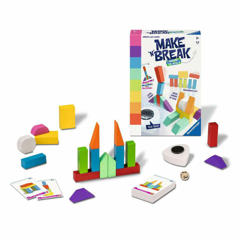 Ravensburger Make n Break - Around the World, Bauspiel, Geschicklichkeitsspiel, ab 8 Jahren, 22473