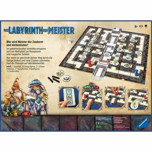 Ravensburger Labyrinth der Meister, Das verrückte Labyrinth, Brettspiel, Denkspiel, ab 8 Jahren, 22474