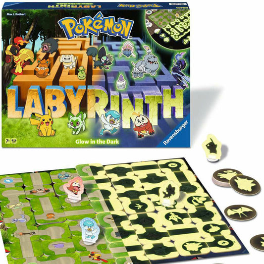Ravensburger Pokemon: Labyrinth Glow in the Dark, Das verrückte Labyrinth, Brettspiel, ab 7 Jahren, 22705