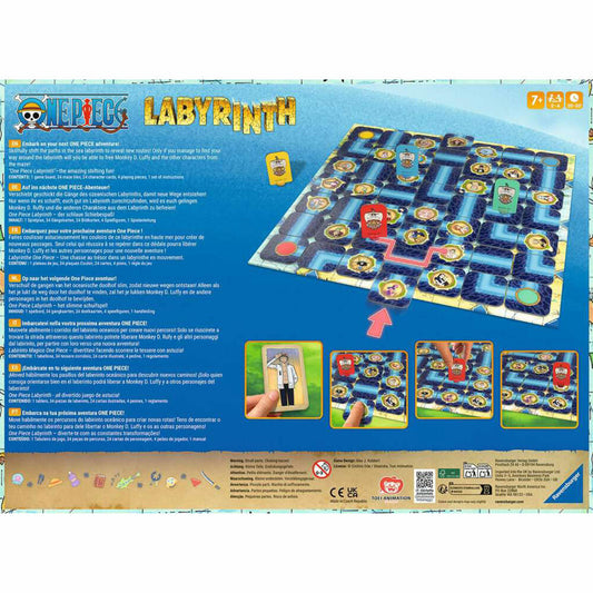 Ravensburger One Piece Labyrinth, Das verrückte Labyrinth, Brettspiel, Denkspiel, ab 7 Jahren, 22887