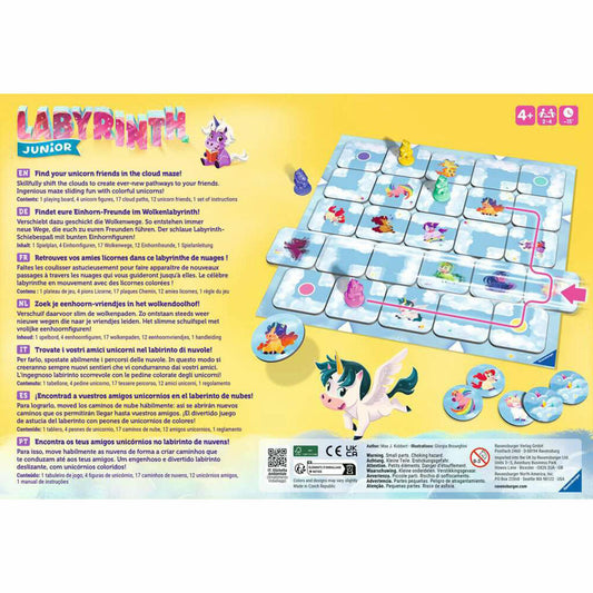 Ravensburger Einhorn Junior Labyrinth, Das verrückte Labyrinth, Brettspiel, Kinderspiel, ab 4 Jahren, 23046