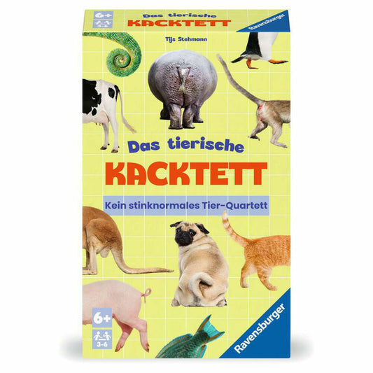 Ravensburger Das tierische Kacktett, Quartett, Kartenspiel, Familienspiel, ab 6 Jahren, 23050