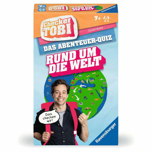 Ravensburger Checker Tobi: Rund um die Welt, Abenteuer-Quiz, Quizspiel, Wissensspiel, ab 7 Jahren, 23492