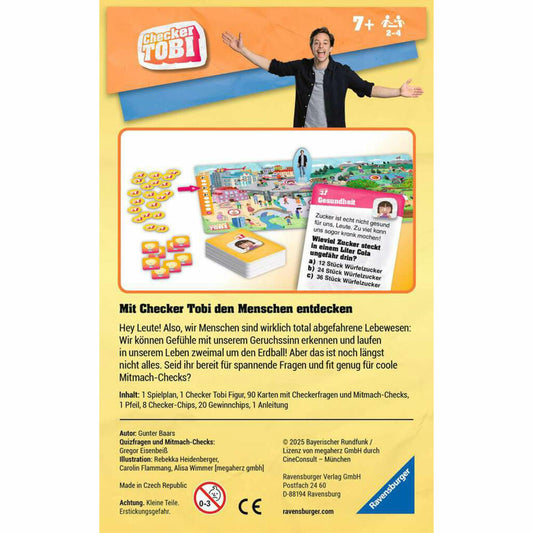Ravensburger Checker Tobi: Rund um uns Menschen, Abenteuer-Quiz, Quizspiel, Wissensspiel, ab 7 Jahren, 23493
