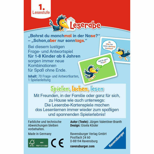 Ravensburger Leserabe Alles lacht! Kartenspiel, Lernspiel, Kinderspiel, ab 6 Jahren, 23496