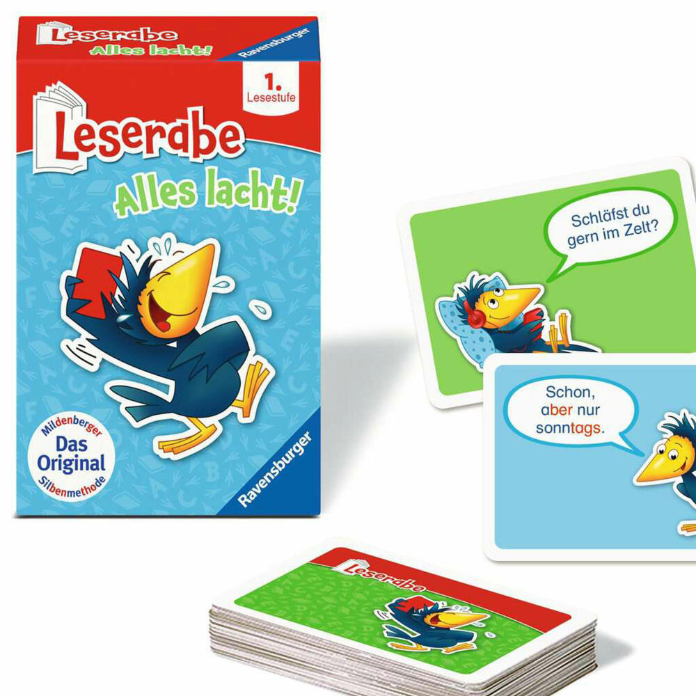 Ravensburger Leserabe Alles lacht! Kartenspiel, Lernspiel, Kinderspiel, ab 6 Jahren, 23496