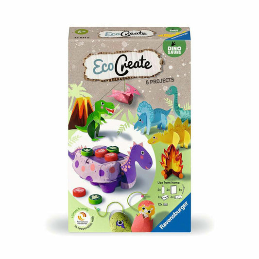 Ravensburger EcoCreate Brüllende Dinosaurier, Bastelset, Kreativset, ab 6 Jahren, 23671