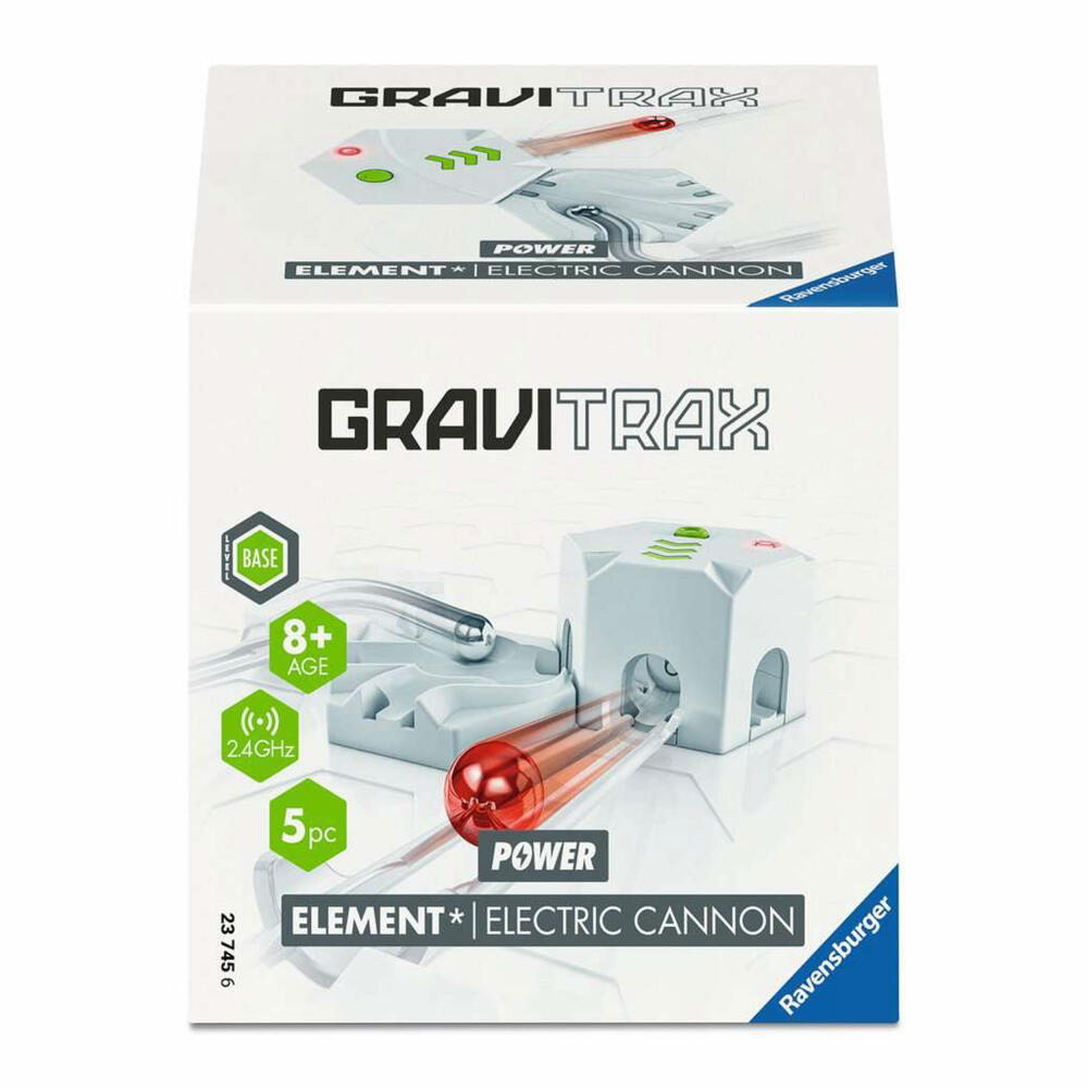 Ravensburger GraviTrax Element Electric Cannon, Erweiterung, Zubehör, Kugelbahn, 23745