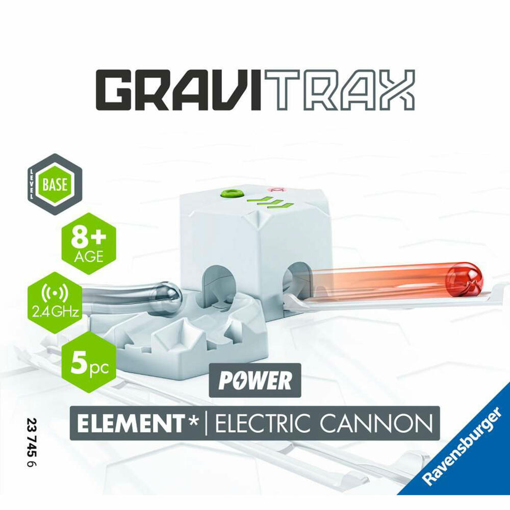 Ravensburger GraviTrax Element Electric Cannon, Erweiterung, Zubehör, Kugelbahn, 23745