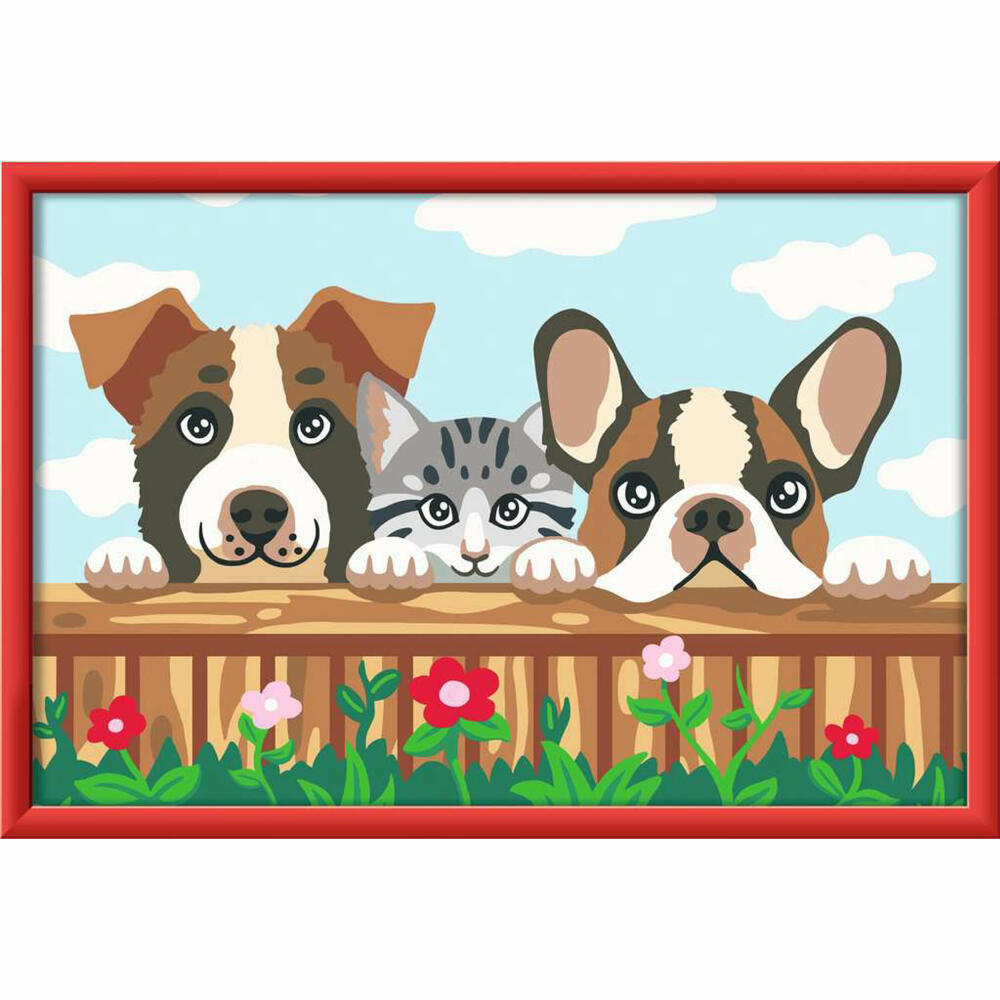 Ravensburger CreArt Hunde und Katze, Malen nach Zahlen, Mal-Set für Kinder, ab 11 Jahren, 23855