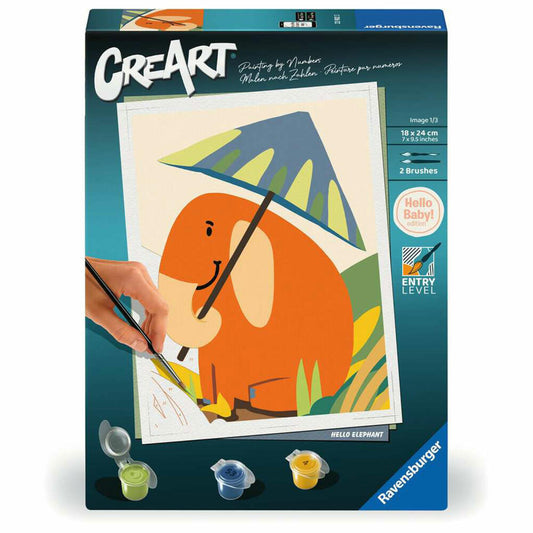Ravensburger CreArt Elefant, Malen nach Zahlen, Malset, 23902