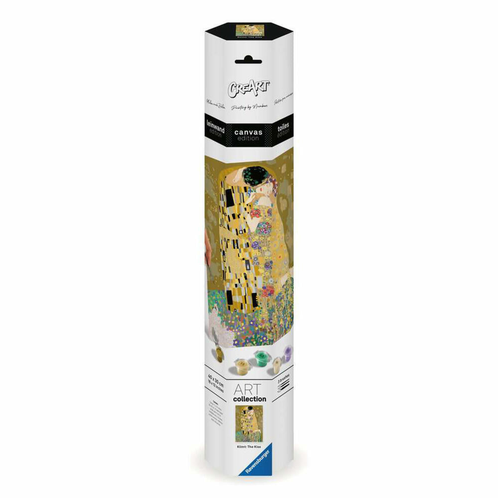 Ravensburger CreArt Leinwand Der Kuss Klimt, Malen nach Zahlen, Malset, 23916