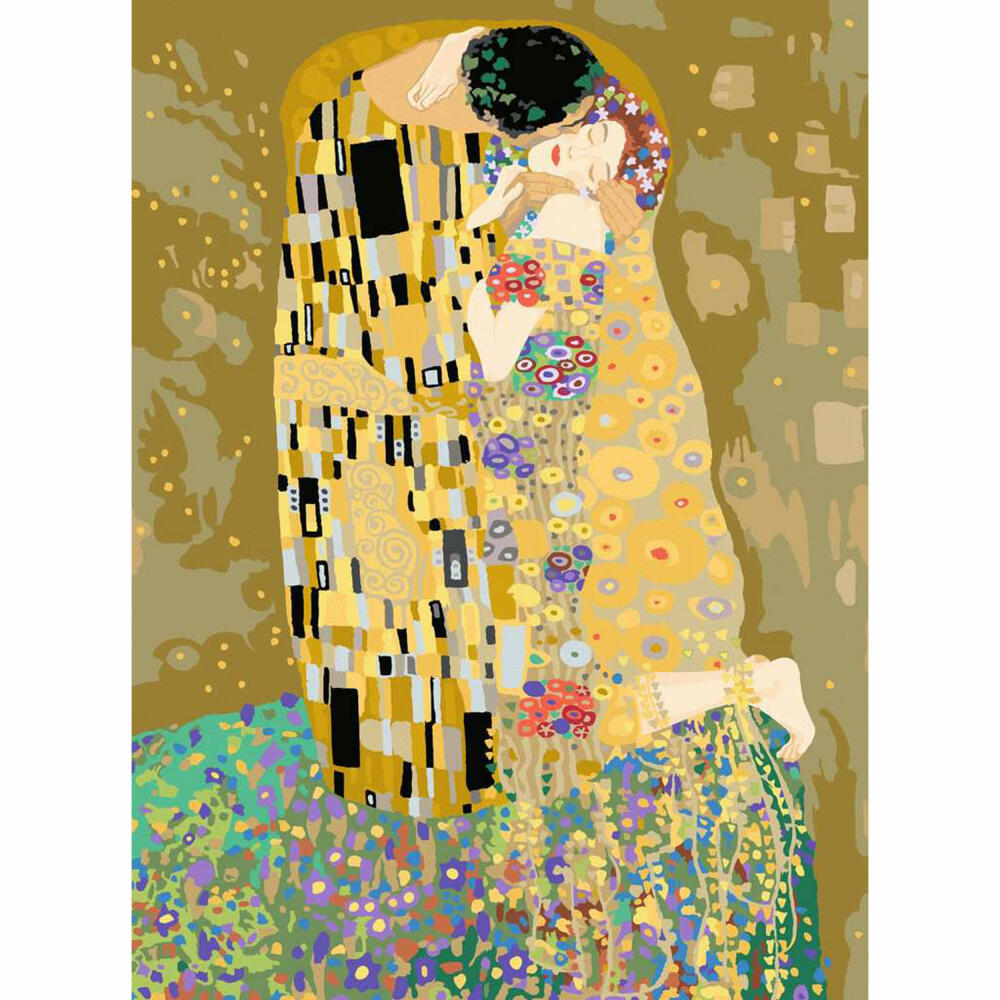 Ravensburger CreArt Leinwand Der Kuss Klimt, Malen nach Zahlen, Malset, 23916