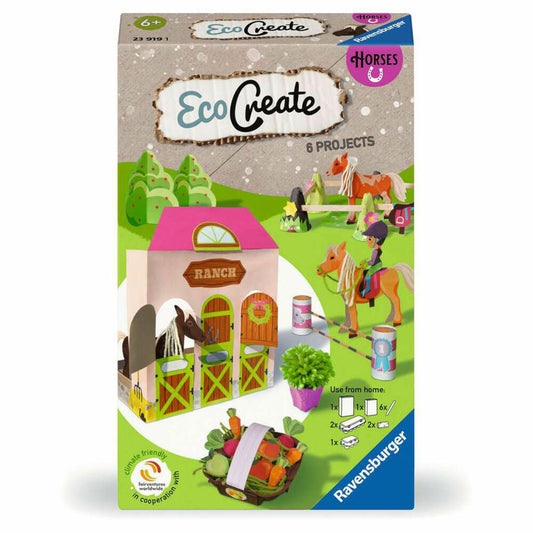 Ravensburger EcoCreate Glückliche Zeit mit Pferden, Bastelset, Kreativset, ab 6 Jahren, 23919