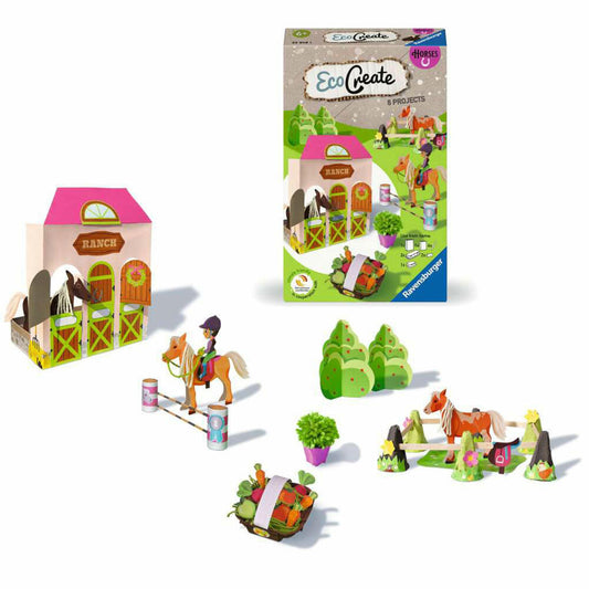 Ravensburger EcoCreate Glückliche Zeit mit Pferden, Bastelset, Kreativset, ab 6 Jahren, 23919