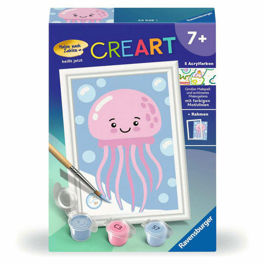Ravensburger CreArt Fröhliche Qualle, Malen nach Zahlen, Mal-Set für Kinder, ab 7 Jahren, 23948
