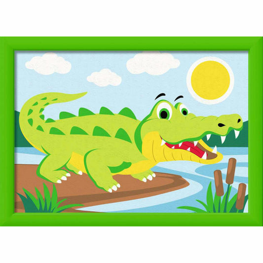Ravensburger CreArt Krokodil an Land, Malen nach Zahlen, Mal-Set für Kinder, ab 7 Jahren, 23953