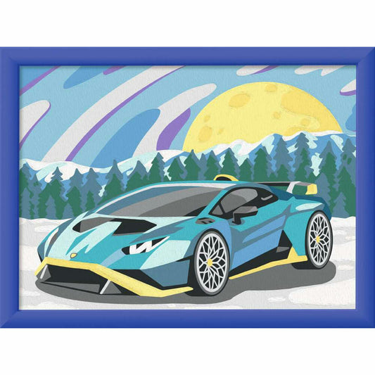 Ravensburger CreArt Blauer Lamborghini, Malen nach Zahlen, Mal-Set für Kinder, ab 9 Jahren, 23959
