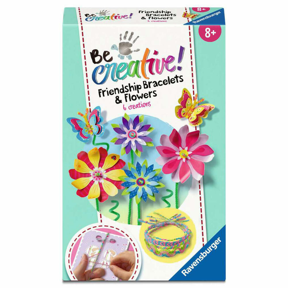 Ravensburger BeCreative Freundschaftsbändchen & Blumen, Bastelset, Kreativset, ab 8 Jahren, 23963