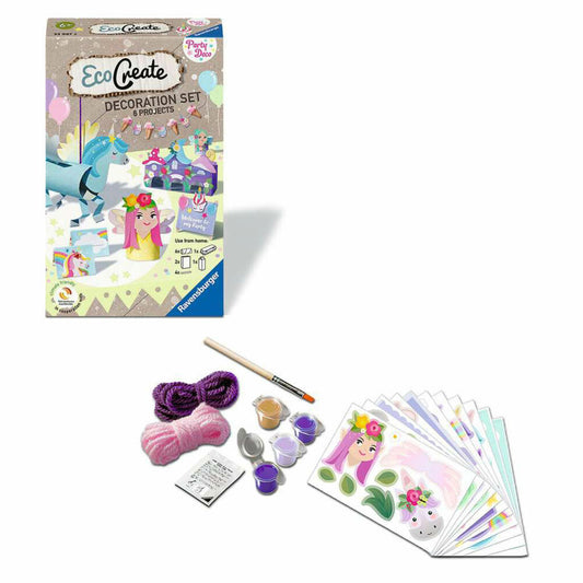 Ravensburger EcoCreate Dekoriere deine Einhorn-Party, Bastelset, Kreativset, ab 6 Jahren, 23967