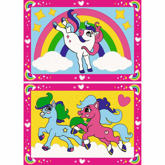 Ravensburger CreArt Zauberponys mit Regenbogen, Malen nach Zahlen, Mal-Set für Kinder, ab 5 Jahren, 23983