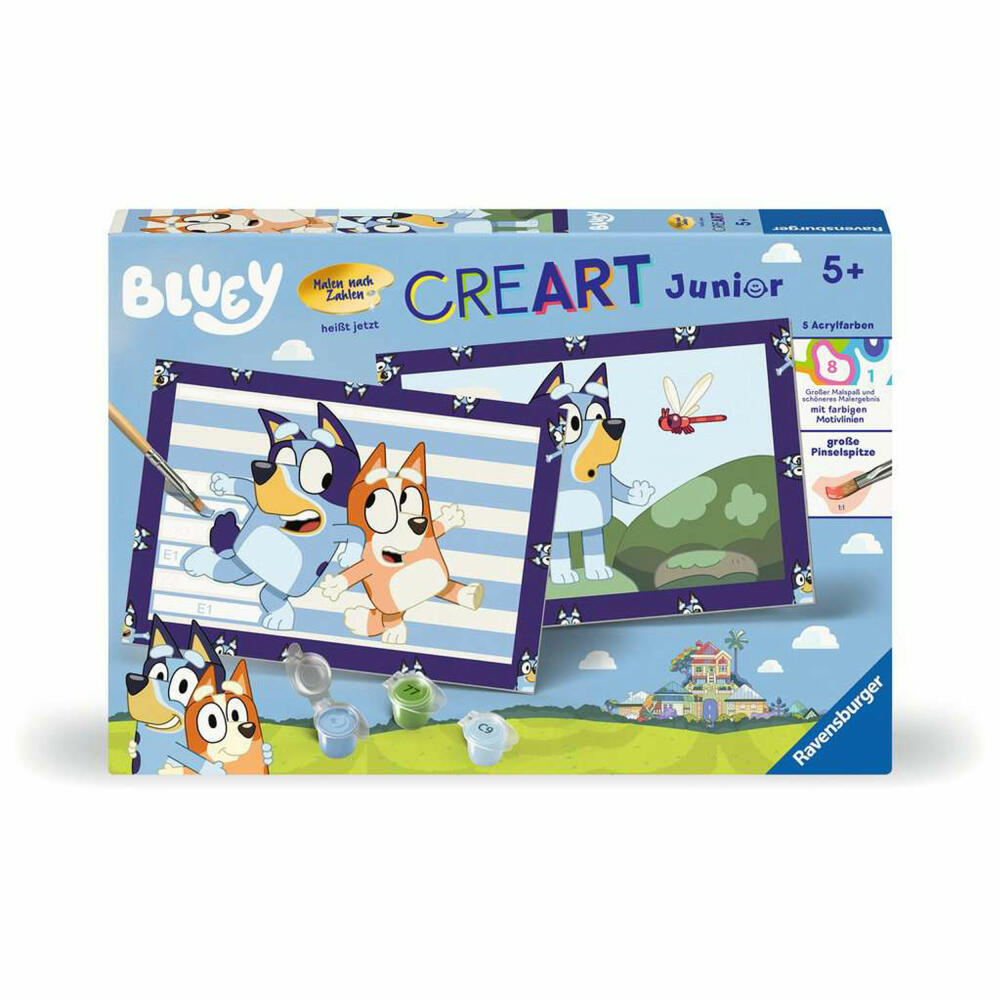 Ravensburger CreArt Bluey, Malen nach Zahlen, Mal-Set für Kinder, ab 5 Jahren, 23984