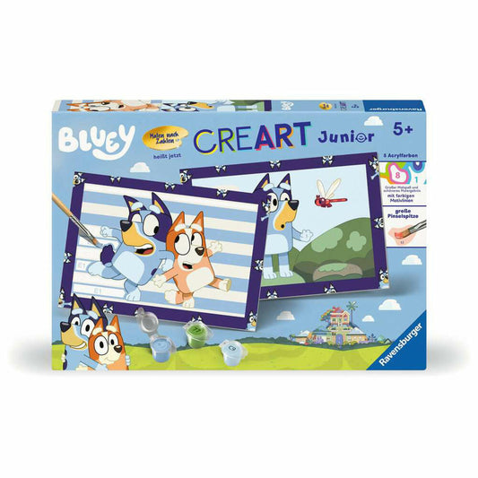 Ravensburger CreArt Bluey, Malen nach Zahlen, Mal-Set für Kinder, ab 5 Jahren, 23984
