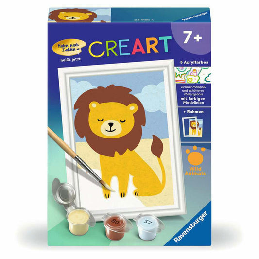 Ravensburger CreArt Kleiner Löwe, Malen nach Zahlen, Mal-Set für Kinder, ab 7 Jahren, 23985