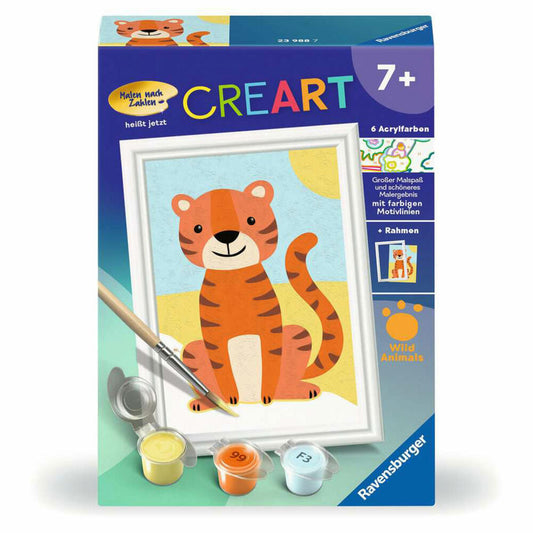 Ravensburger CreArt Kleiner Tiger, Malen nach Zahlen, Mal-Set für Kinder, ab 7 Jahren, 23988