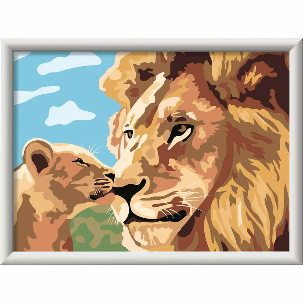 Ravensburger CreArt Löwe mit Baby, Malen nach Zahlen, Mal-Set für Kinder, ab 9 Jahren, 23995