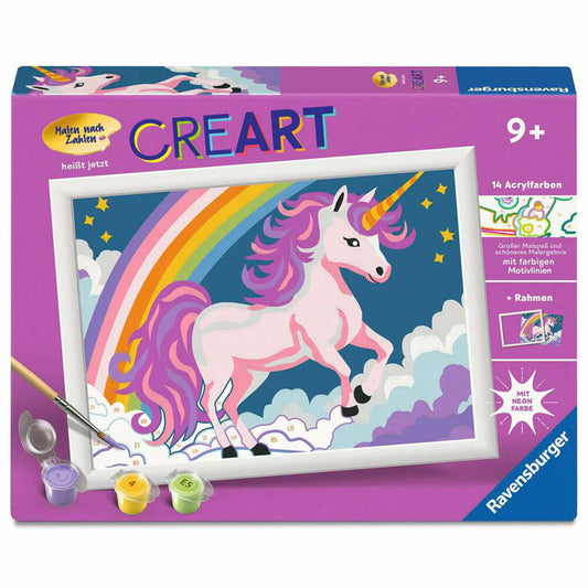 Ravensburger CreArt Pinkes Einhorn, Malen nach Zahlen, Mal-Set für Kinder, ab 9 Jahren, 23996