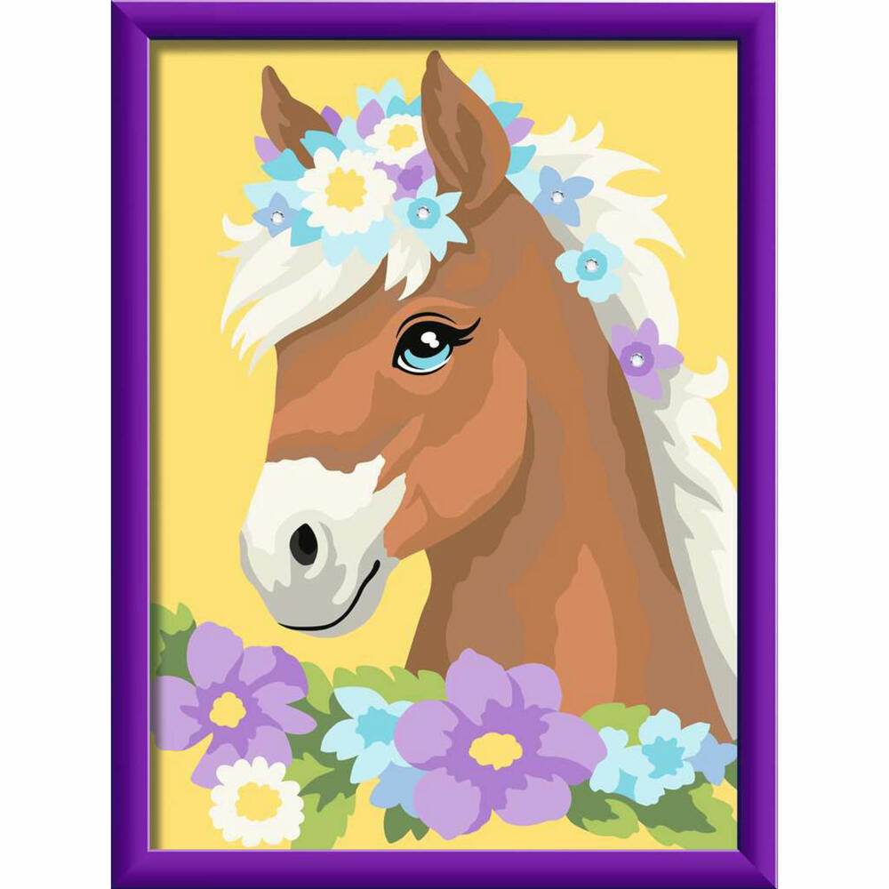 Ravensburger CreArt Pferd mit Blumen, Malen nach Zahlen, Mal-Set für Kinder, ab 9 Jahren, 23999
