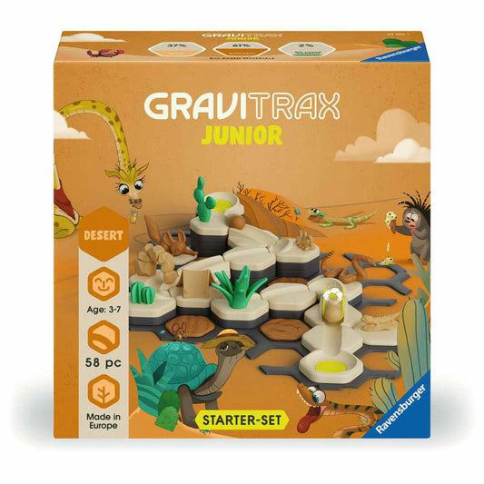 Ravensburger GraviTrax Junior Starter-Set S Desert, Kugelbahn, Interaktives Kugelbahnsystem, ab 3 Jahren, 24585
