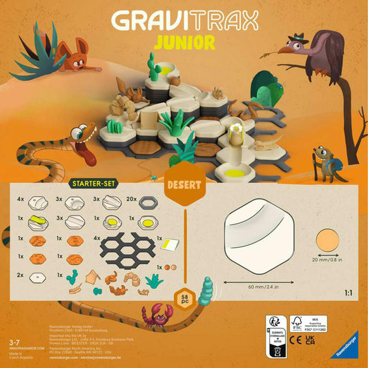 Ravensburger GraviTrax Junior Starter-Set S Desert, Kugelbahn, Interaktives Kugelbahnsystem, ab 3 Jahren, 24585