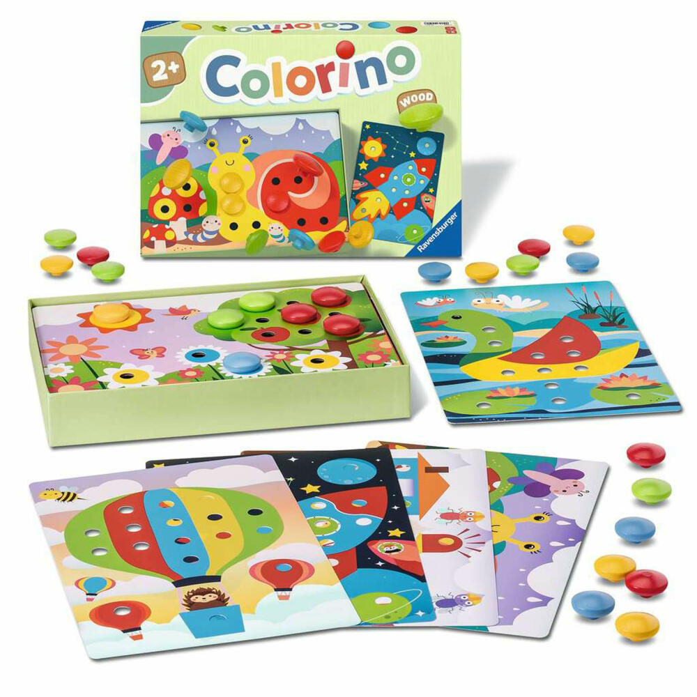 Ravensburger Mein Holz-Colorino, Steckspiel, Farblernspiel, Kinderspiel, ab 2 Jahren, 24591