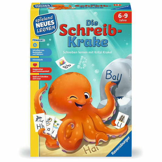 Ravensburger Spielend Neues Lernen Die Schreib-Krake, Lernspiel, Schreibenlernen, Kinderspiel, ab 6 Jahren, 24683