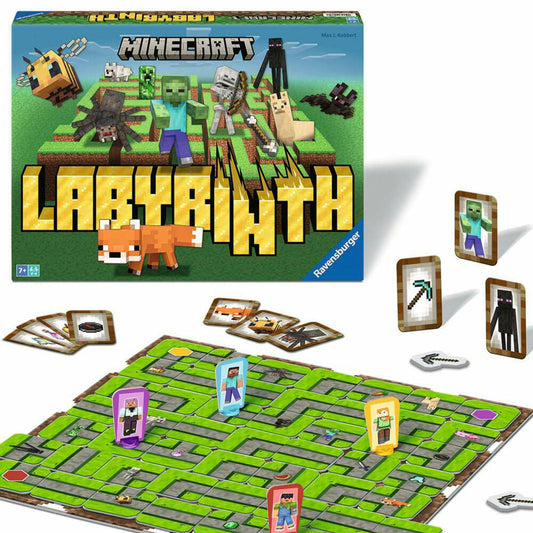 Ravensburger Minecraft Labyrinth, Das verrückte Labyrinth, Brettspiel, Denkspiel, ab 7 Jahren, 24684