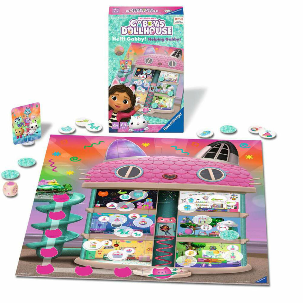Ravensburger Gabbys Dollhouse - Helft Gabby! Memospiel, Merkspiel, Mitbringspiel, ab 4 Jahren, 24724