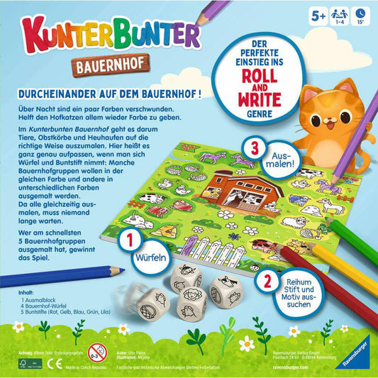 Ravensburger Kunterbunter Bauernhof, Würfelspiel, Kinderspiel, ab 5 Jahren, 24761