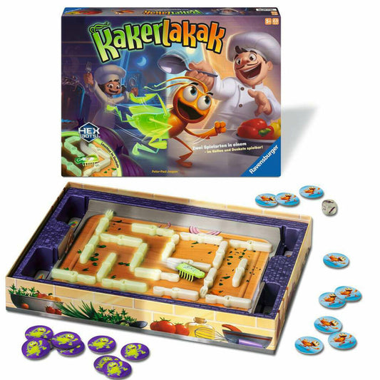 Ravensburger Kakerlakak - Glow in the Dark, Reaktionsspiel, Kinderspiel, Gesellschaftsspiel, ab 5 Jahren, 24762