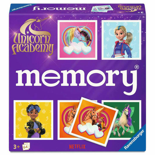 Ravensburger memory Unicorn Academy, Memospiel, Merkspiel, Familienspiel, ab 3 Jahren, 24778