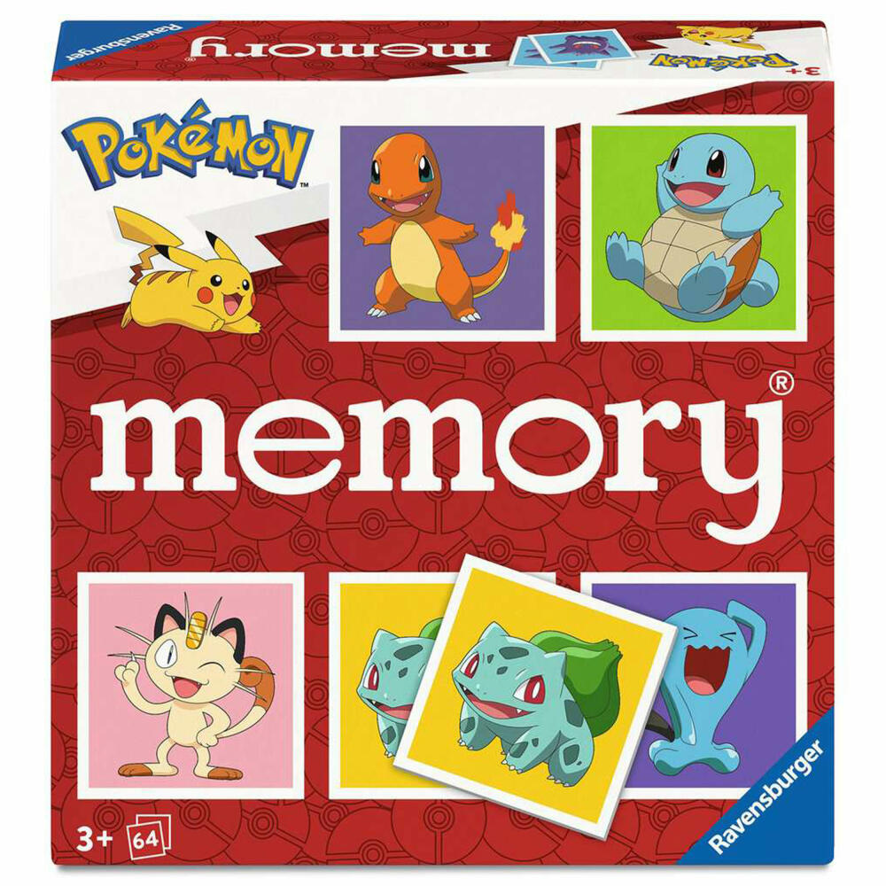 Ravensburger memory Pokemon, Memospiel, Merkspiel, Familienspiel, ab 3 Jahren, 24853