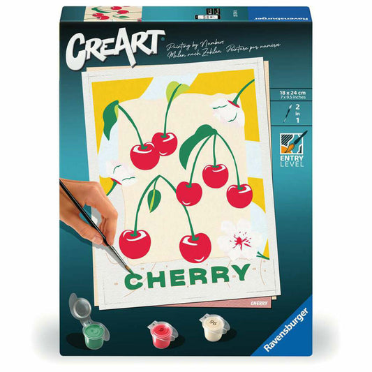 Ravensburger CreArt Kirschen, Malen nach Zahlen, Malset, 25514
