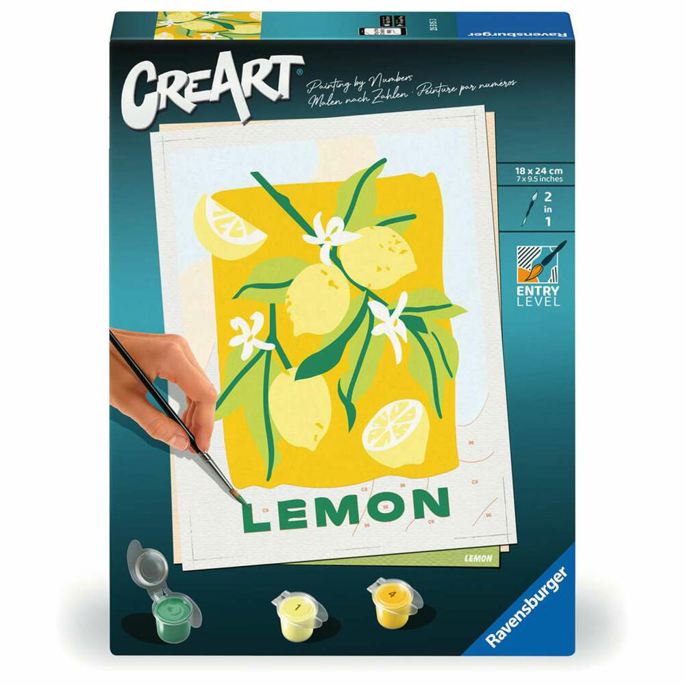 Ravensburger CreArt Zitronen, Malen nach Zahlen, Malset, 25515