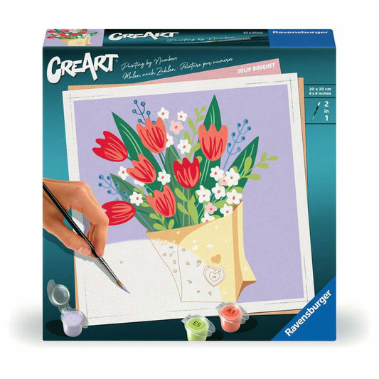 Ravensburger CreArt Tulpenstrauß, Malen nach Zahlen, Malset, 25518