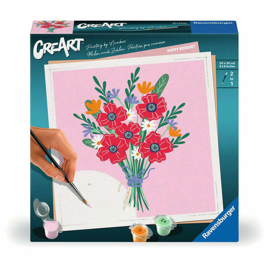 Ravensburger CreArt Mohnblumenstrauß, Malen nach Zahlen, Malset, 25519