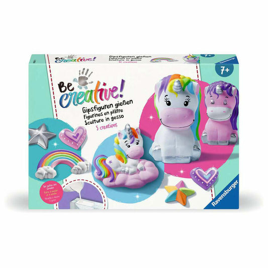 Ravensburger BeCreative Bastelset DIY Gipsfiguren gießen Einhorn, Kreativset, ab 7 Jahren, 25531