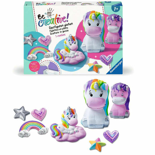 Ravensburger BeCreative Bastelset DIY Gipsfiguren gießen Einhorn, Kreativset, ab 7 Jahren, 25531
